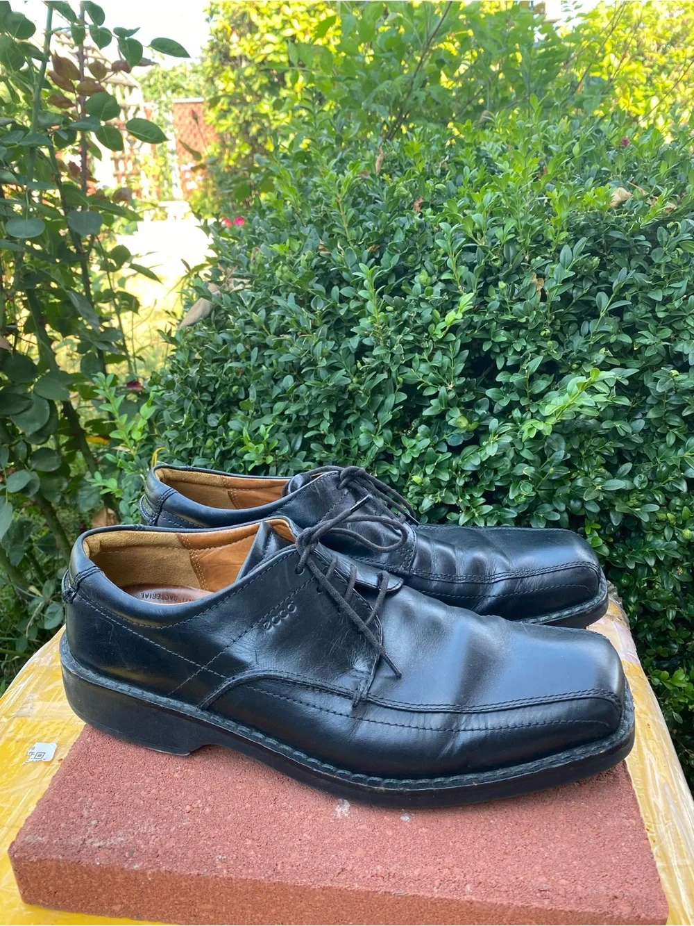 Ecco Men's Black Leather Lace-Up Dress Shoes Size 45/12US